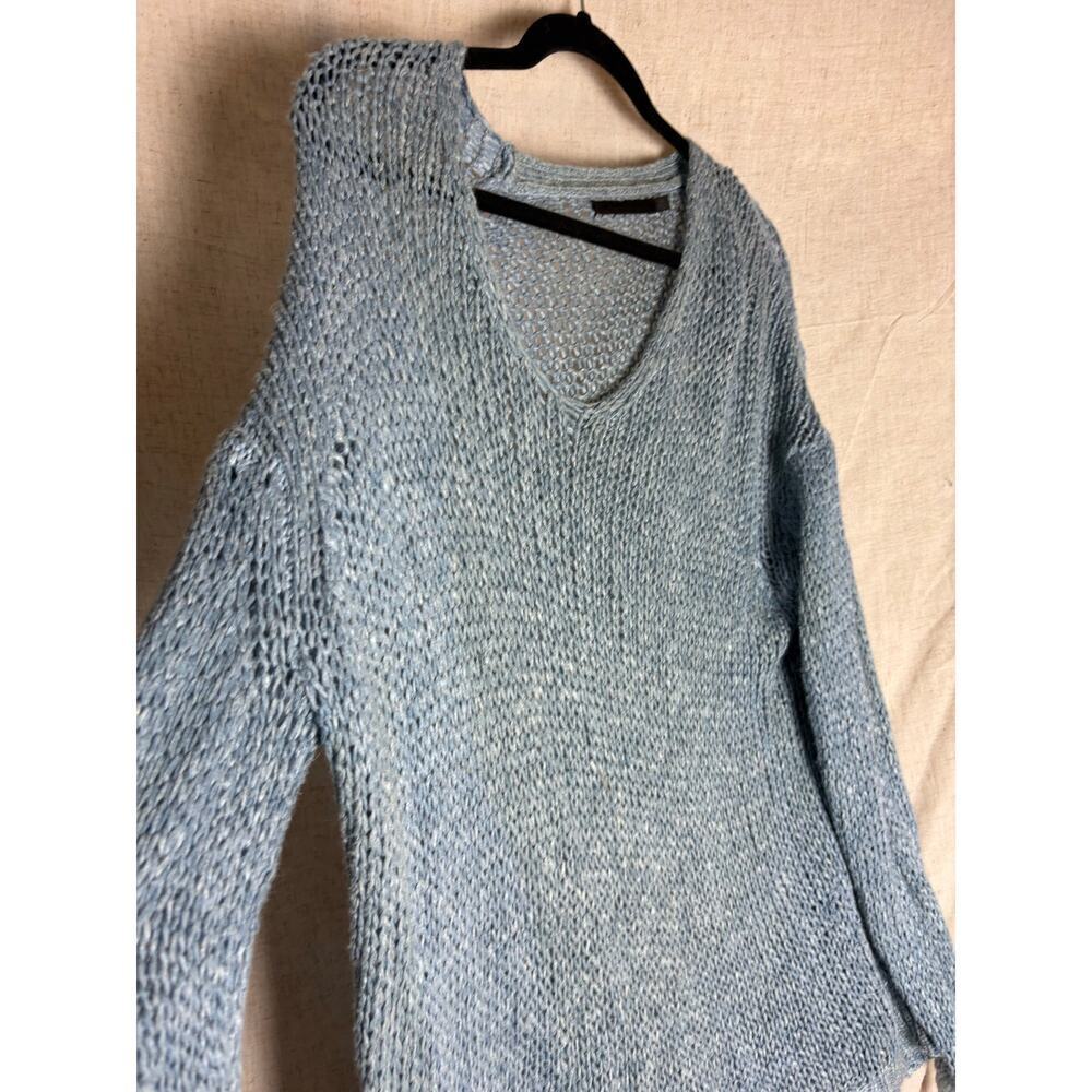 Jenni Kayne Silk Linen Blend Cabin Sweater in Faded Blue Sz. XS - Picture 4 of 10